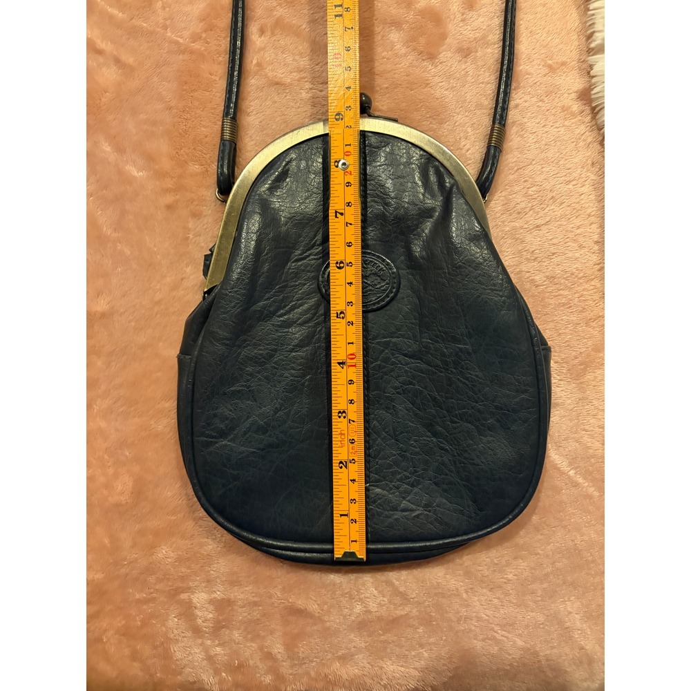 Navy Blue Kiss Lock Crossbody Mini Bag Boho Cottagecore Vintage Retro - Picture 5 of 7